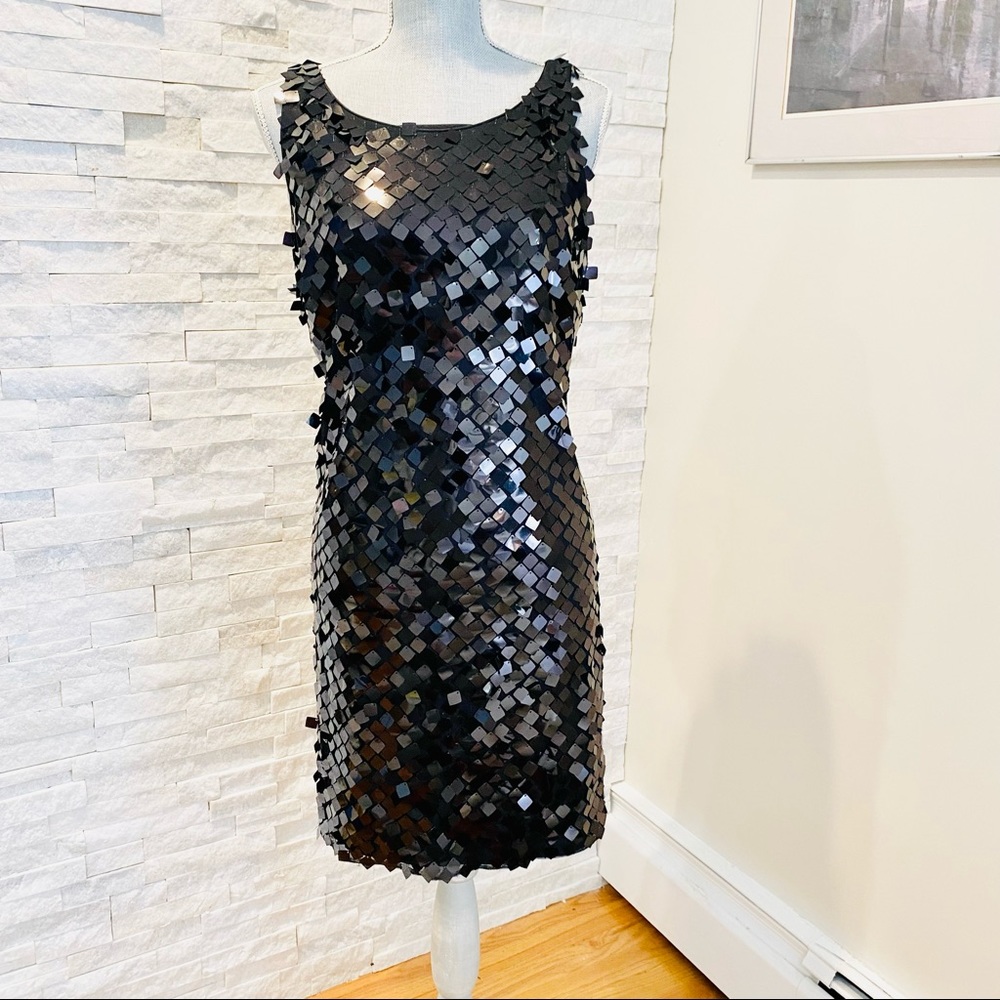 White House Black Market Sequin Black Dress